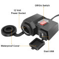 Wasserdichte Motorrad DC 12V Zigarettenanzünder 2 USB Port 5V 2.1A / 1A Ladebuchse für Handy GPS Aufladen